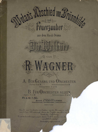 Wotan&apos;s Abschied von Brunnhilde u. Feuerzauber aus dem Musik-Drama &quot;Die Walkure&quot; v. R. Wagner