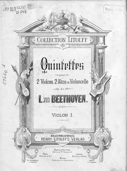 Quintette pour 2 Violons, 2 Altos, et Violoncelle de L. van Beethoven