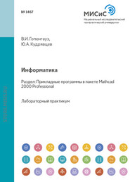 Информатика. Прикладные программы в среде Mathcad 2000 Professional