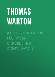 A History of English Poetry: an Unpublished Continuation