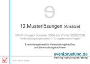 12 Musterlösungen (Ansätze) Eventmanagement für Veranstaltungskauffrau und Veranstaltungskaufmann