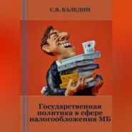 Государственная политика в сфере налогообложения МБ