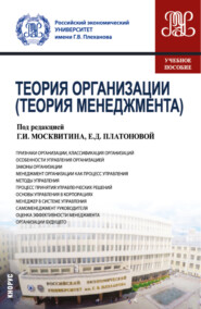 Теория организации (Теория менеджмента). (Бакалавриат). Учебное пособие.