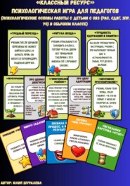 «КЛАССный РЕСУРС» настольная психологическая игра для педагогов «Инклюзивная среда на уроке: психологические основы работы с детьми с ОВЗ (РАС, СДВГ, ЗПР, УО) в обычном классе»