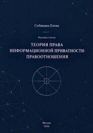 Теория права информационной приватности: правоотношения