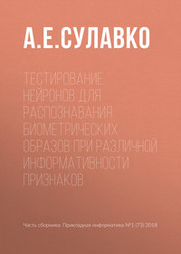 Тестирование нейронов для распознавания биометрических образов при различной информативности признаков