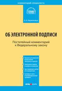 Комментарий к Федеральному закону «Об электронной подписи» (постатейный)