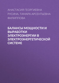 Балансы мощности и выработки электроэнергии в электроэнергетической системе