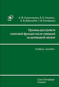 Причины расстройств голосовой функции после операций на щитовидной железе. Учебное пособие