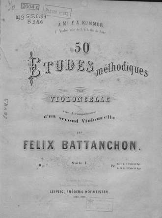 Etudes methodiques pour Violoncelle avec