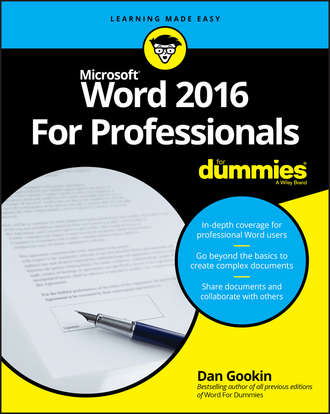 Word 2016 For Professionals For Dummies