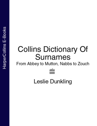 Collins Dictionary Of Surnames: From Abbey to Mutton, Nabbs to Zouch