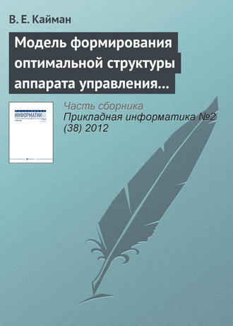 Модель формирования оптимальной структуры аппарата управления организации