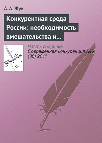 Конкурентная среда России: необходимость вмешательства и практика администрирования на современном этапе