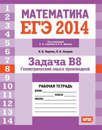 ЕГЭ 2014. Математика. Задача B8. Геометрический смысл производной. Рабочая тетрадь