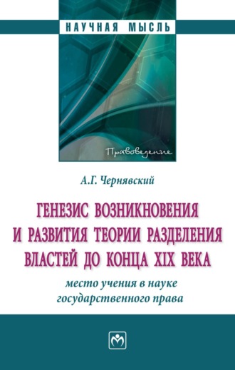 Генезис возникновения и развития теории разделения властей до конца XIX века: место учения в науке государственного права.