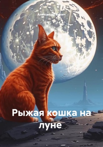 Рыжая кошка на луне