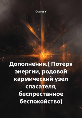 Дополнения.( Потеря энергии, родовой кармический узел спасателя, беспрестанное беспокойство)
