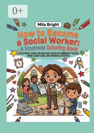 How to Become a Social Worker: A Kindness Coloring Book. Educational guide for kids with color-in community scenes, family care plans, and kindness activities