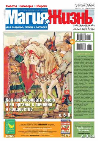 Магия и жизнь. Газета сибирской целительницы Натальи Степановой №12/2013